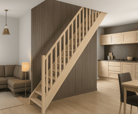 holztreppen aus polen mit montage