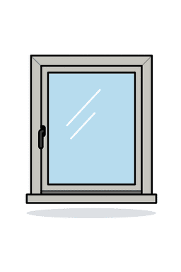 Einzelfenster – klassisches, einflügeliges Fenster mit Dreh-Kipp-Funktion und dezent grauem Rahmen.