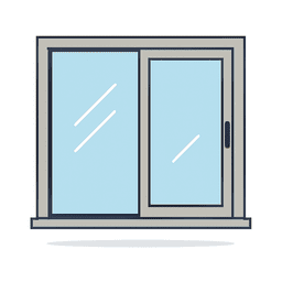 Schiebefenster – modernes Fensterdesign mit horizontal verschiebbaren Flügeln und schmalem grauen Rahmen.
