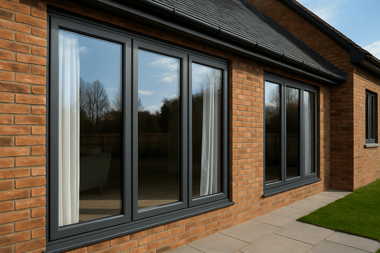 Moderne Fenster aus Polen mit 3-fach-Verglasung in einem Einfamilienhaus – polendeals.de