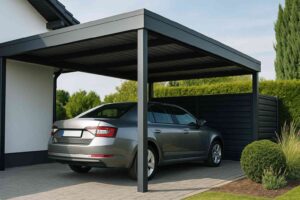 Moderner Carport mit Fahrzeug – polendeals.de