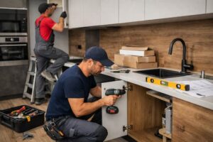 Montage einer Küche aus Polen in einem modernen Einfamilienhaus – Küchenaufbau durch erfahrenes Montageteam polendeals.de