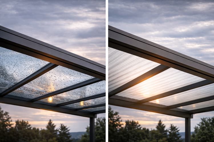 Vergleich Glas und Polycarbonat bei Terrassenüberdachungen – Dacheindeckung im Detail - polendeals.de